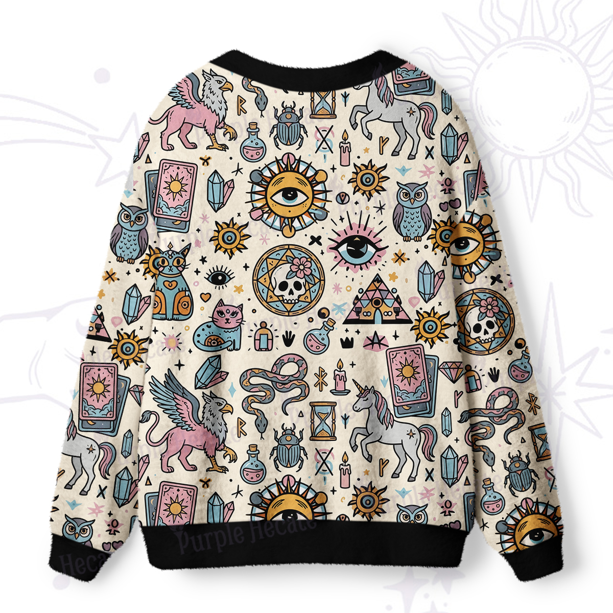 Purplehecate Occult Menagerie Ugly Cardigan Sweaters