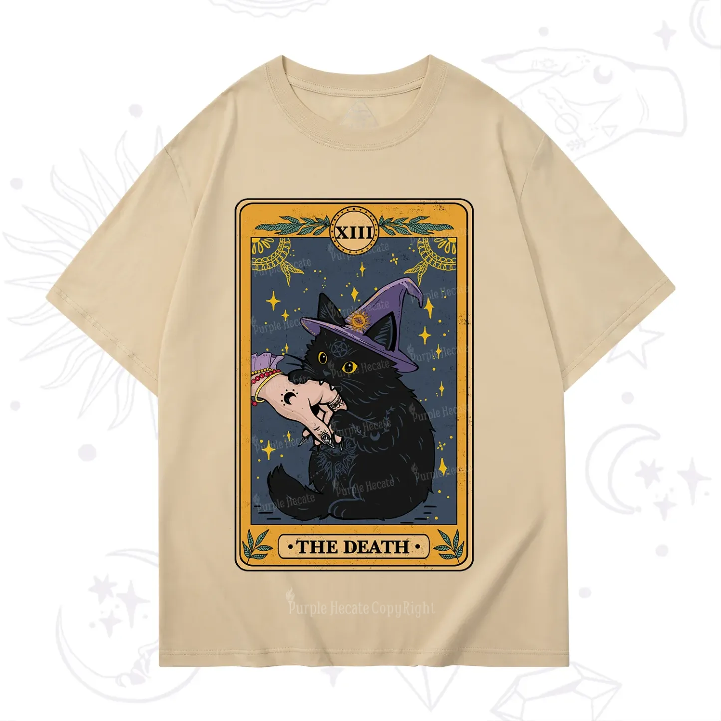 Purplehecate The Black Cat Death Tarot T-Shirt