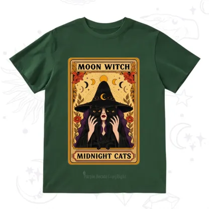 Purplehecate The Moon Witch Midnight Cats Oracle Card T-Shirt