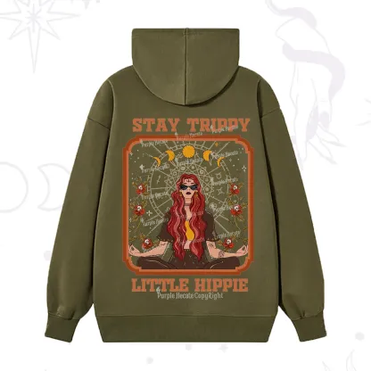 Purplehecate Stay Trippy Little Witchy Hippie Hoodie