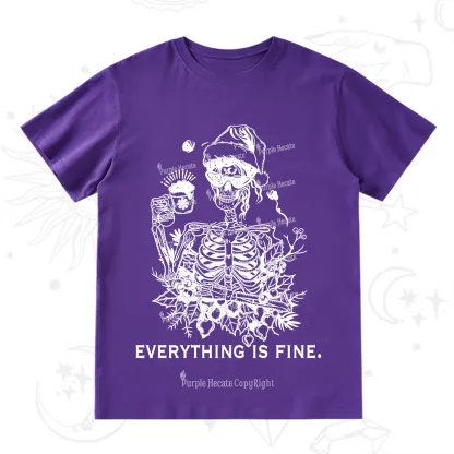 Purplehecate Everything Is Fine Christmas T-Shirt