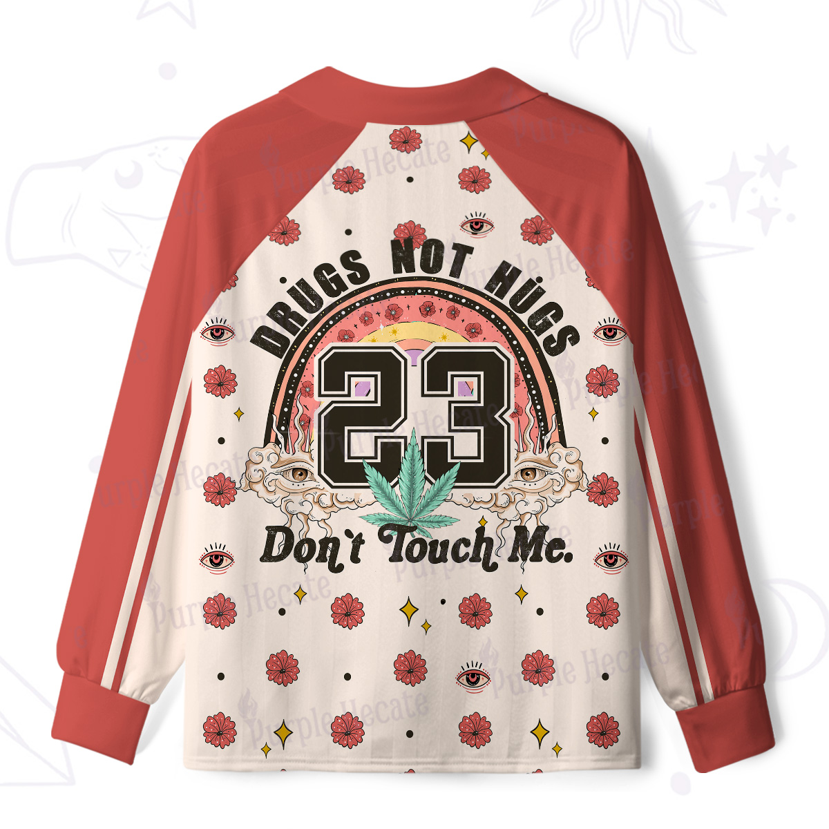 Purplehecate Drugs Not Hugs Don't Touch Me Long Sleeve Jersey Shirt