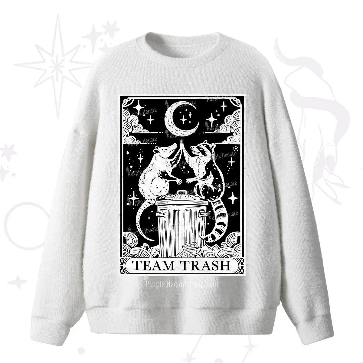 Purplehecate The Team Trash Tarot Fuzzy Ugly Sweater
