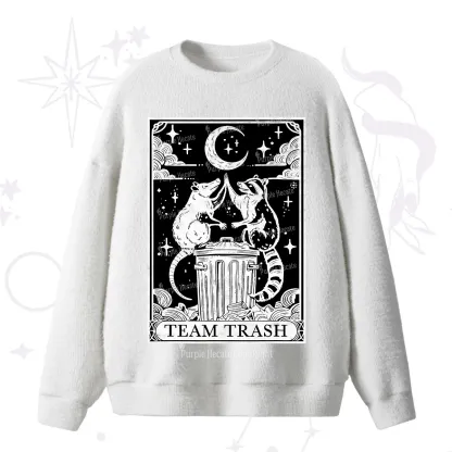 Purplehecate The Team Trash Tarot Fuzzy Ugly Sweater