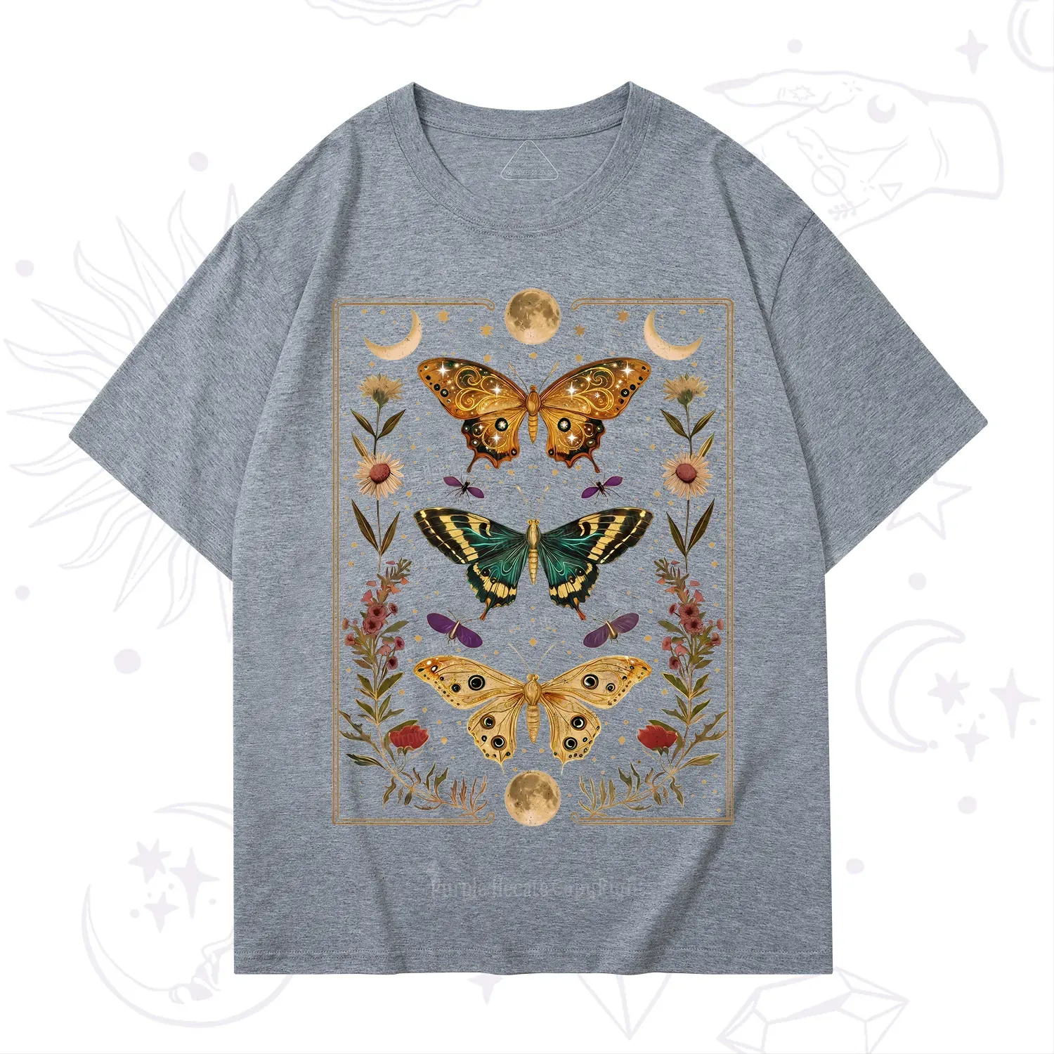 Purplehecate Sun and Moon Butterfly T-Shirt