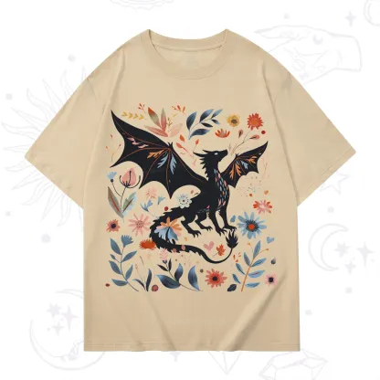 Purplehecate Vintage Fantasy Wyvern Bookish T-Shirt