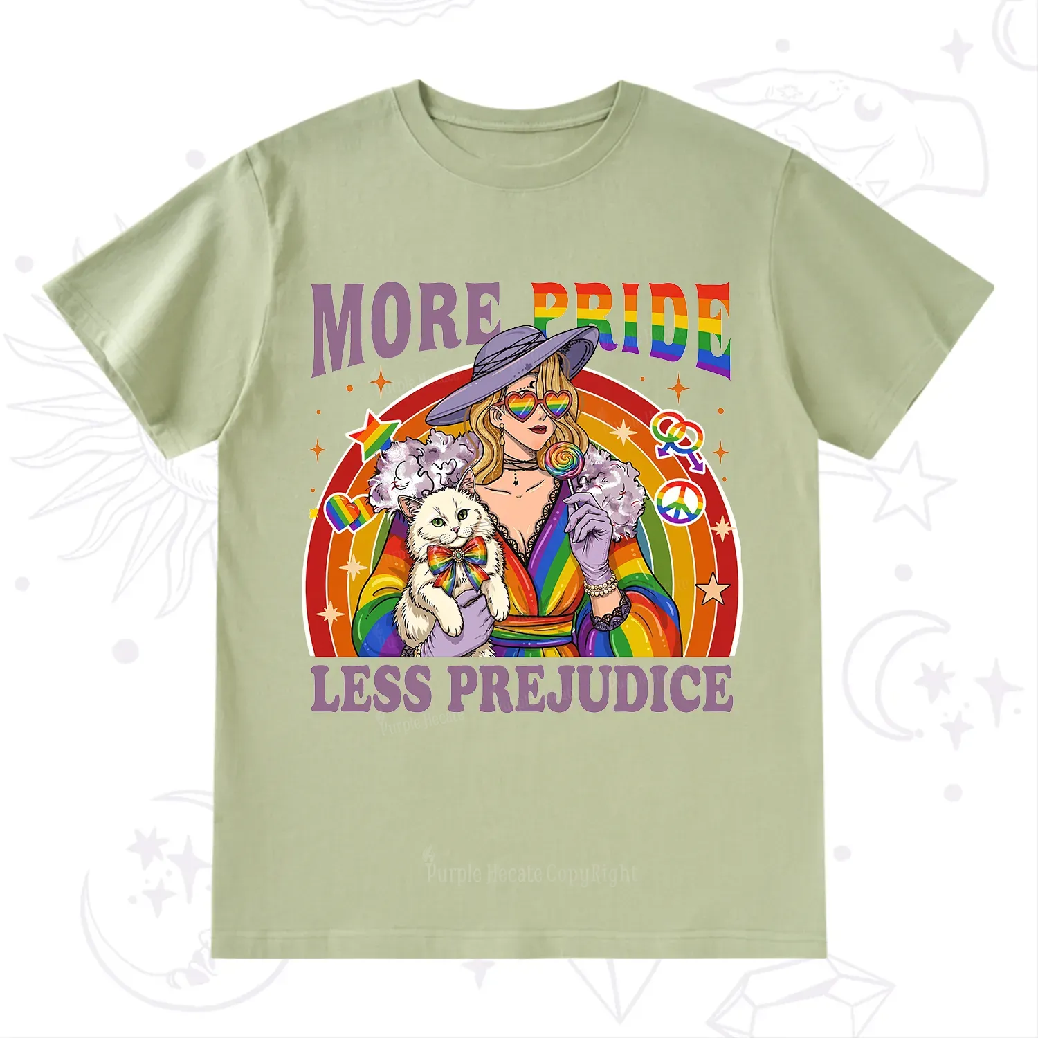 Purplehecate More Pride Less Prejudice Rainbow T-Shirt