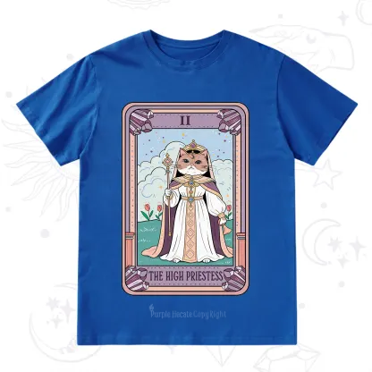 Purplehecate The High Priestess Cat Tarot T-Shirt