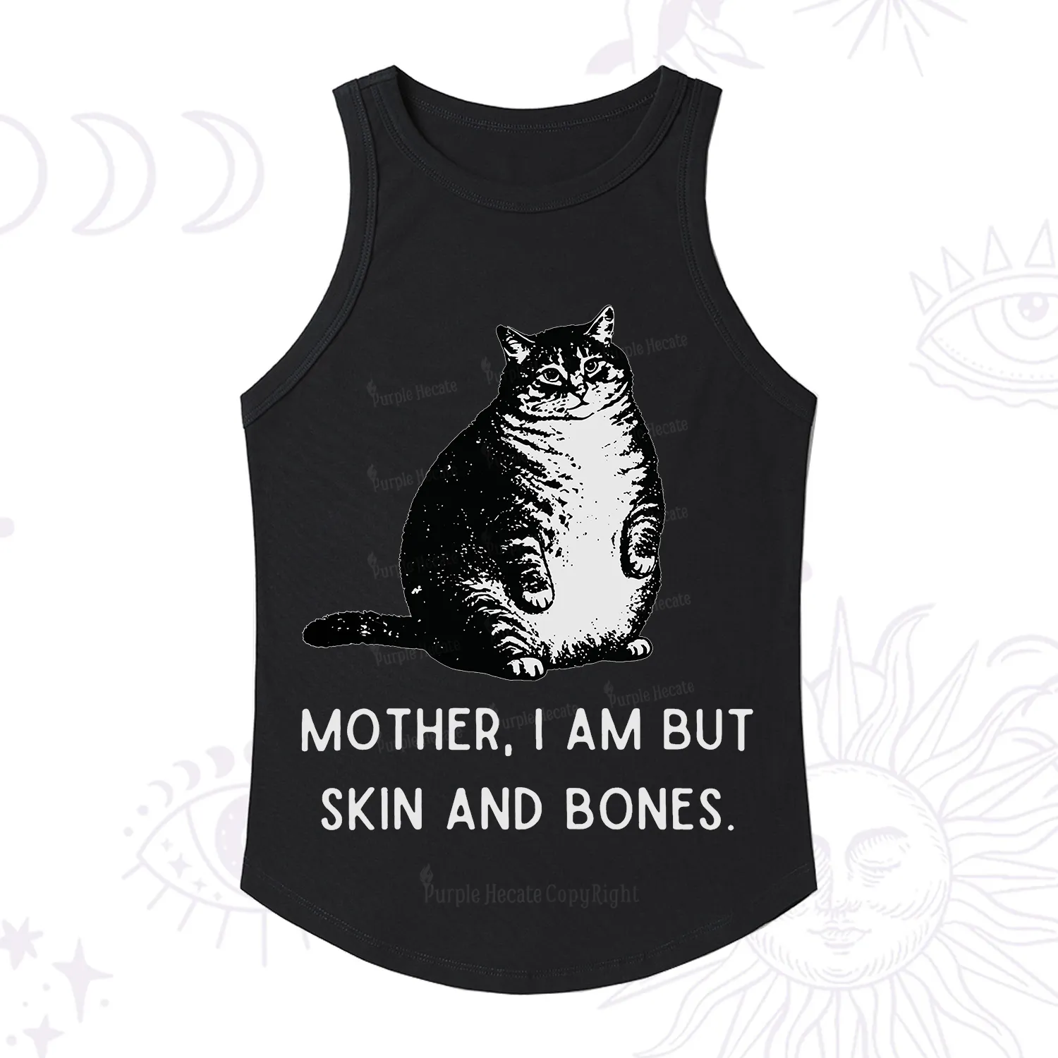 Purplehecate Cat Mother I Am But Skin And Bones Racerback Tank Top