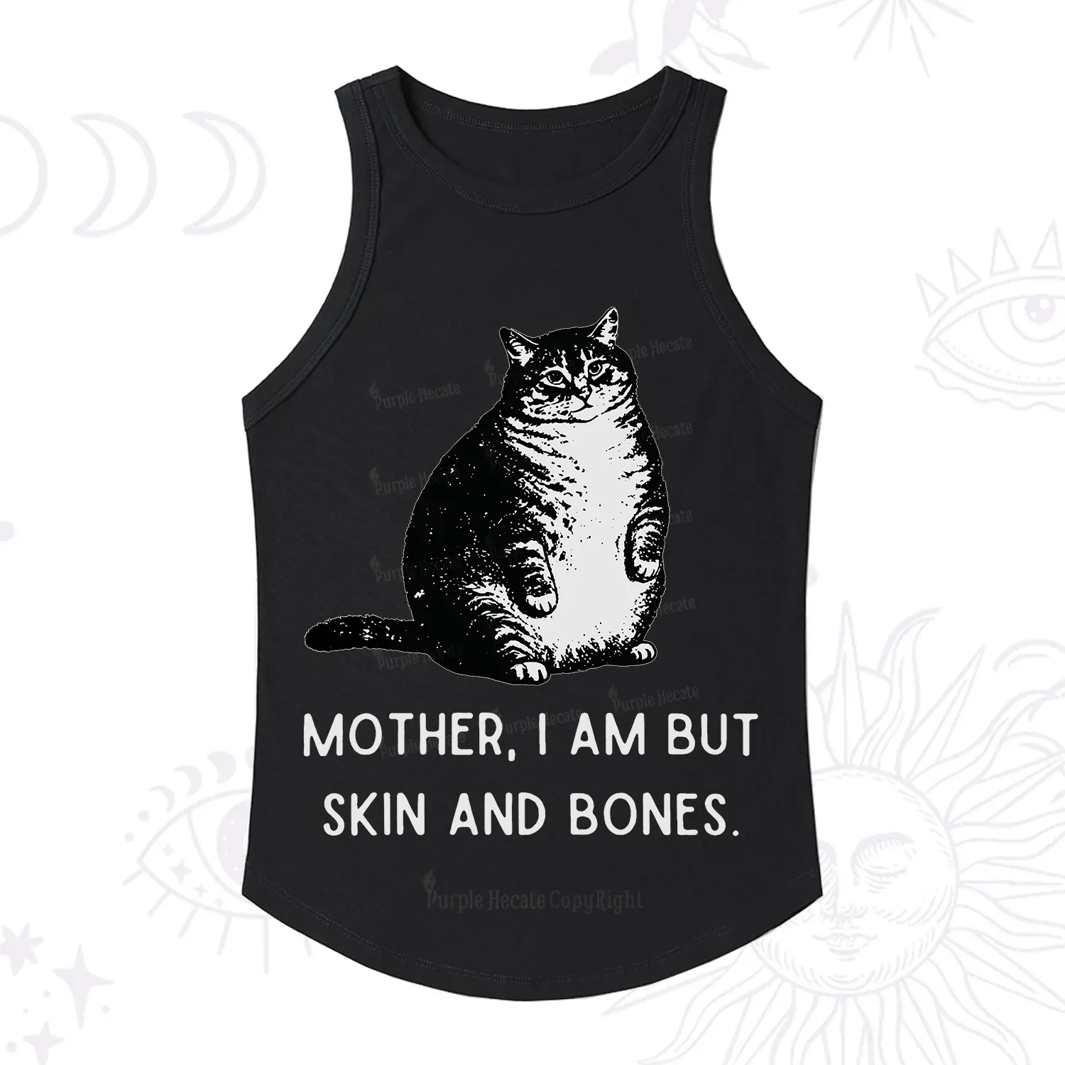 Purplehecate Cat Mother I Am But Skin And Bones Racerback Tank Top