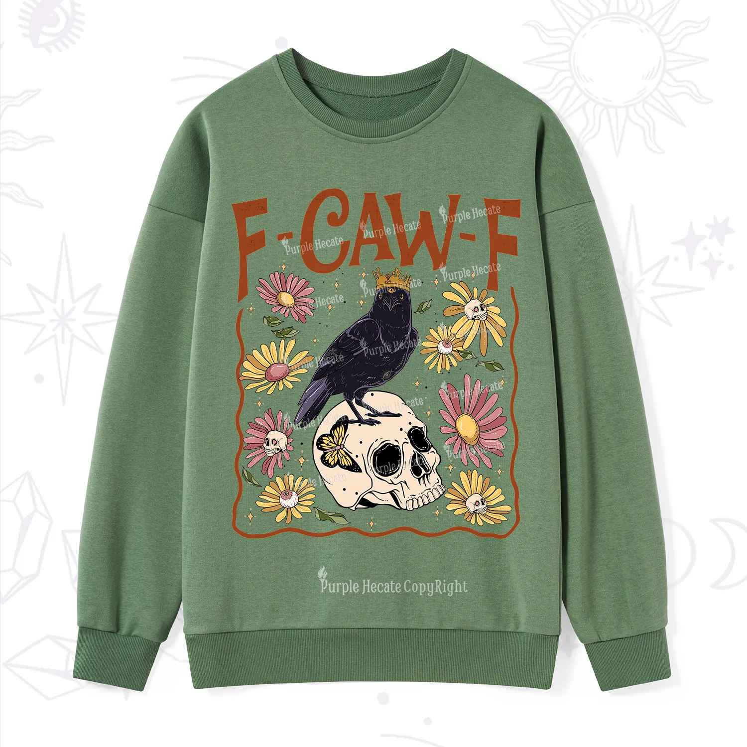 Purplehecate Funny F-Caw-F Crow Sweatshirt