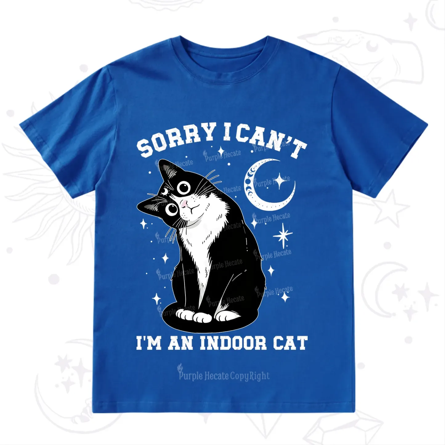 Purplehecate Sorry I Can't Go I'm an Indoor Cat T-Shirt