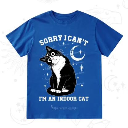 Purplehecate Sorry I Can't Go I'm an Indoor Cat T-Shirt
