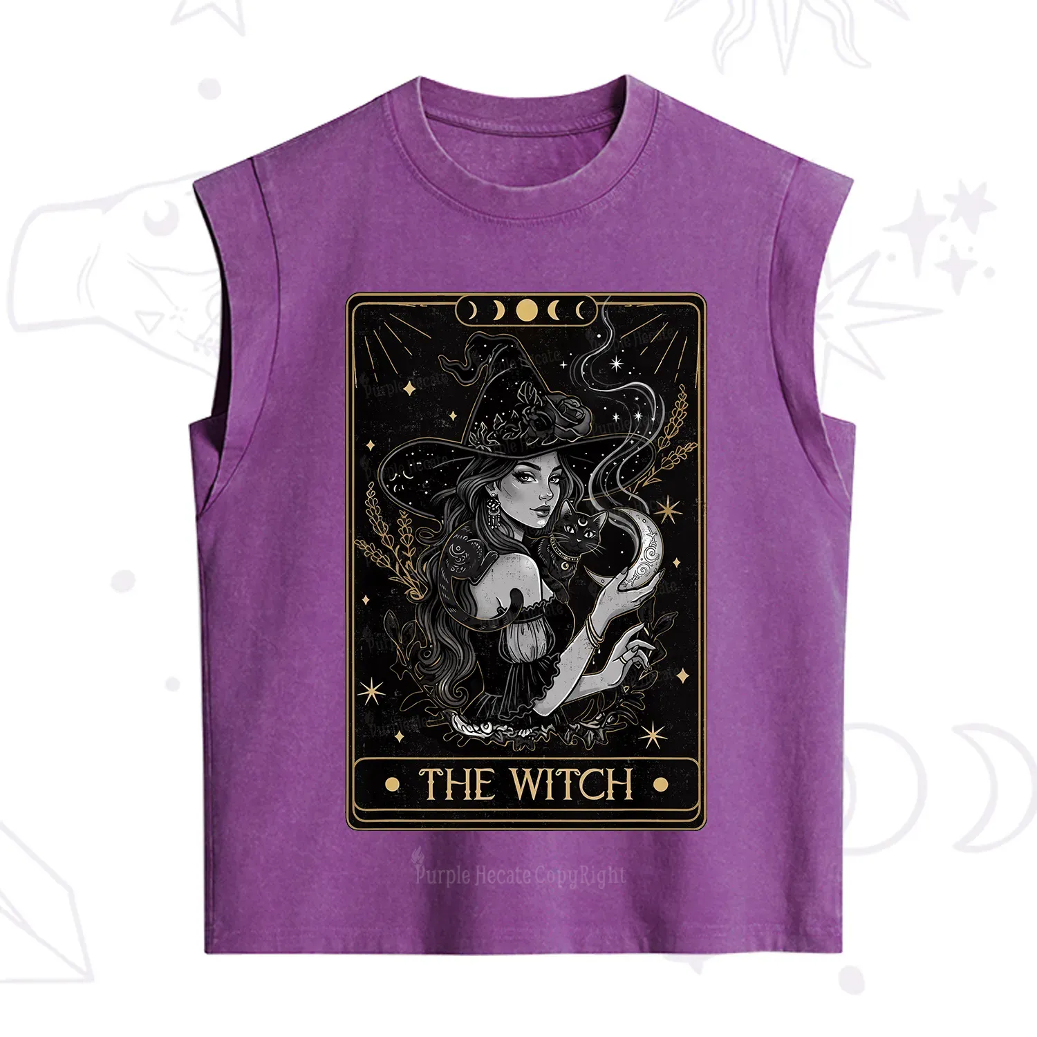 Purplehecate The Witch Enchanted Tarot Card Vintage Washed Tank