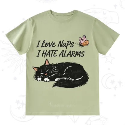 Purplehecate I Love Naps I Hate Alarms T-Shirt