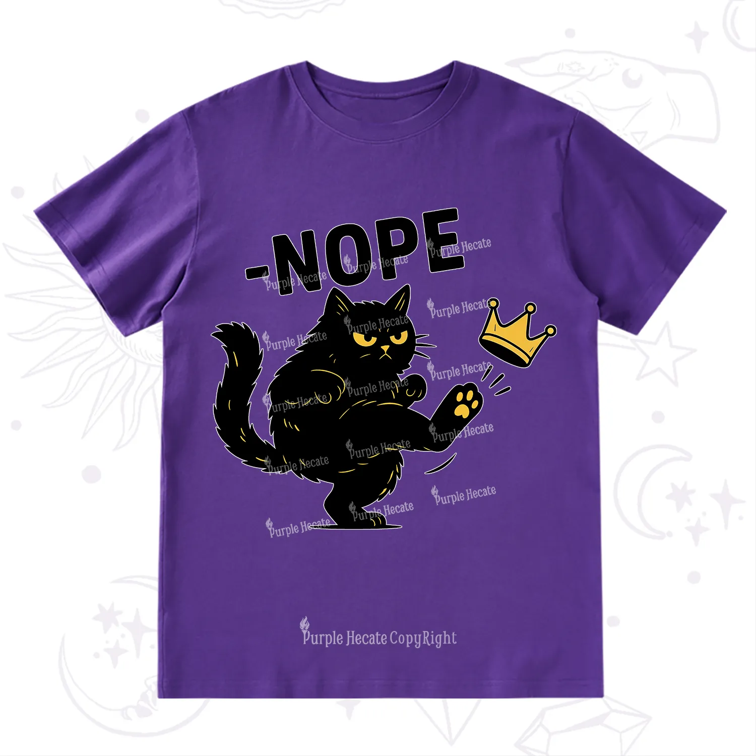 Purplehecate No Kings Black Cat T-Shirt