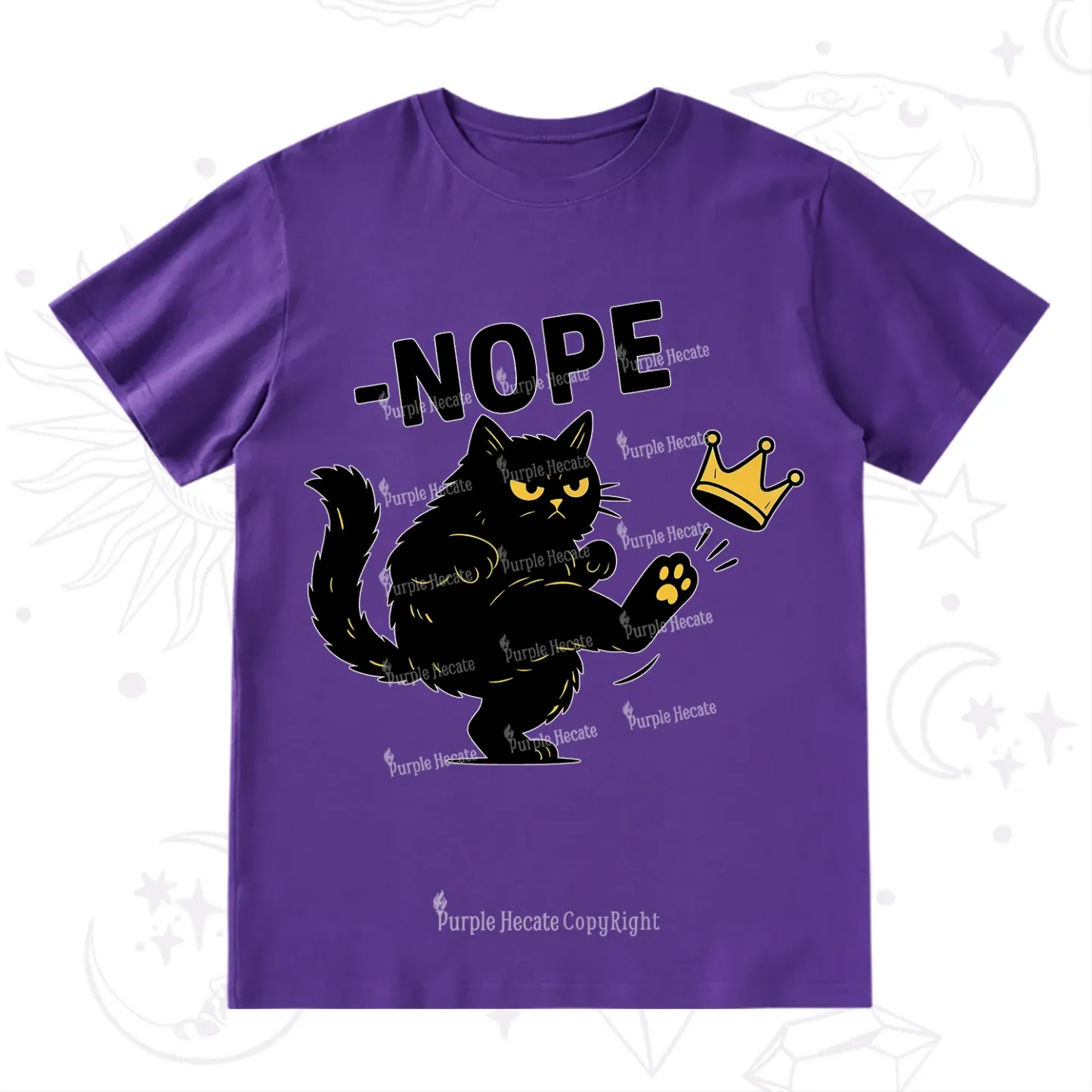 Purplehecate No Kings Black Cat T-Shirt