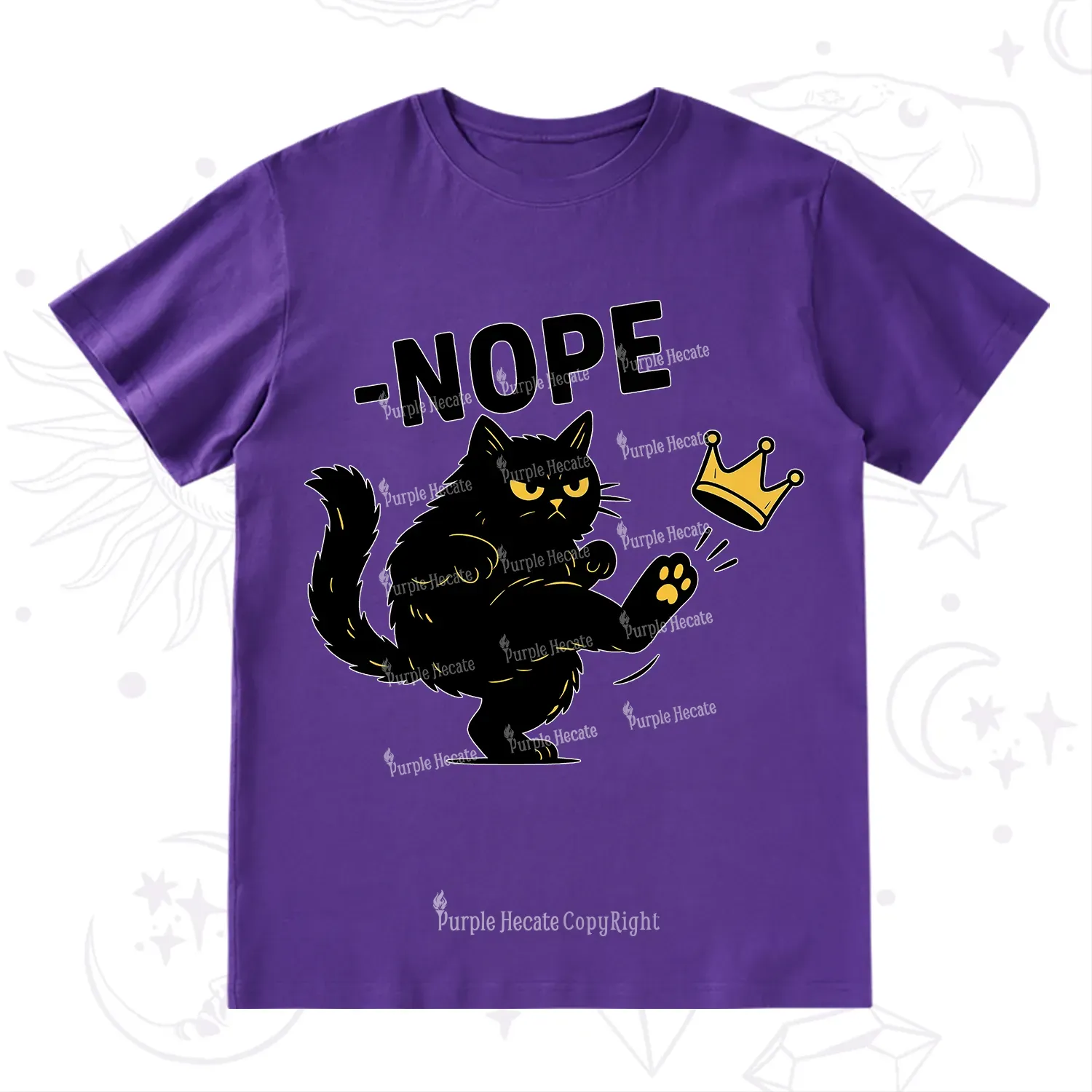 Purplehecate No Kings Black Cat T-Shirt
