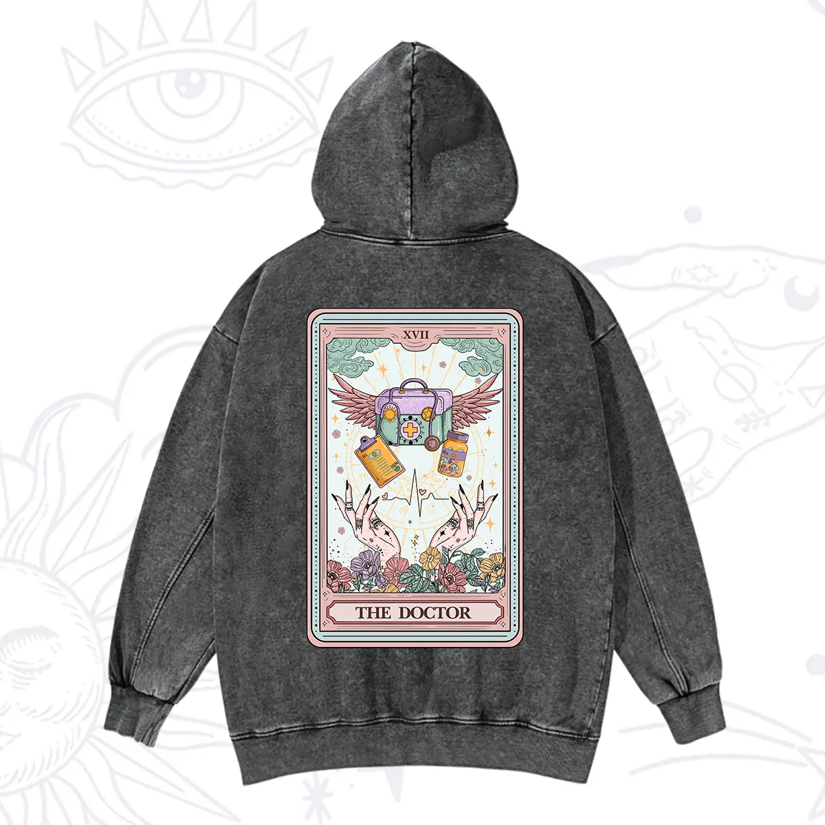 Purplehecate The Doctor Tarot Washed Hoodie