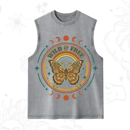 Purplehecate Wild?And?Free?Butterfly Washed Tank