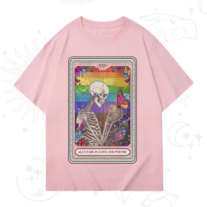 Purplehecate The All's Fair in Love and Poetry Skeleton Tarot T-Shirt