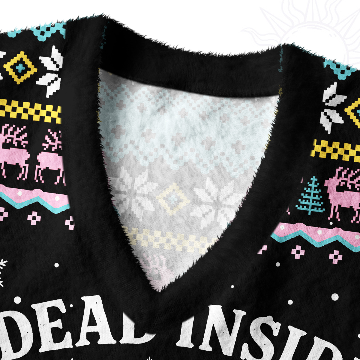 Purplehecate Dead Inside But Jolly AF Christmas Ugly Sweater Vest