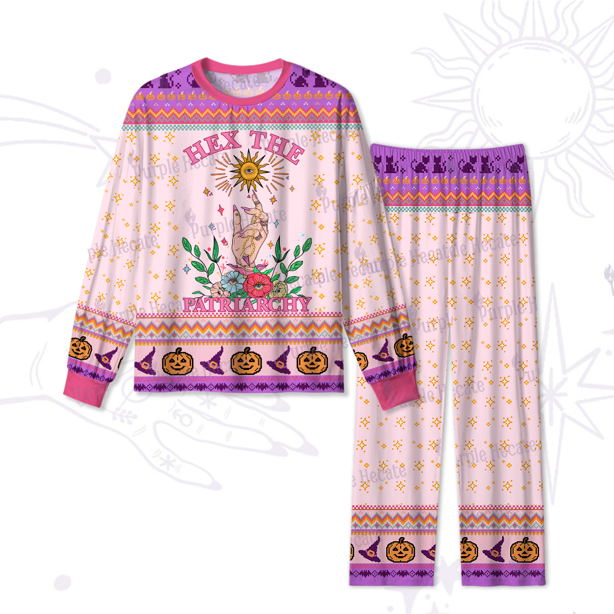 Purplehecate Hex The Patriarchy Witchy Halloween Pajamas