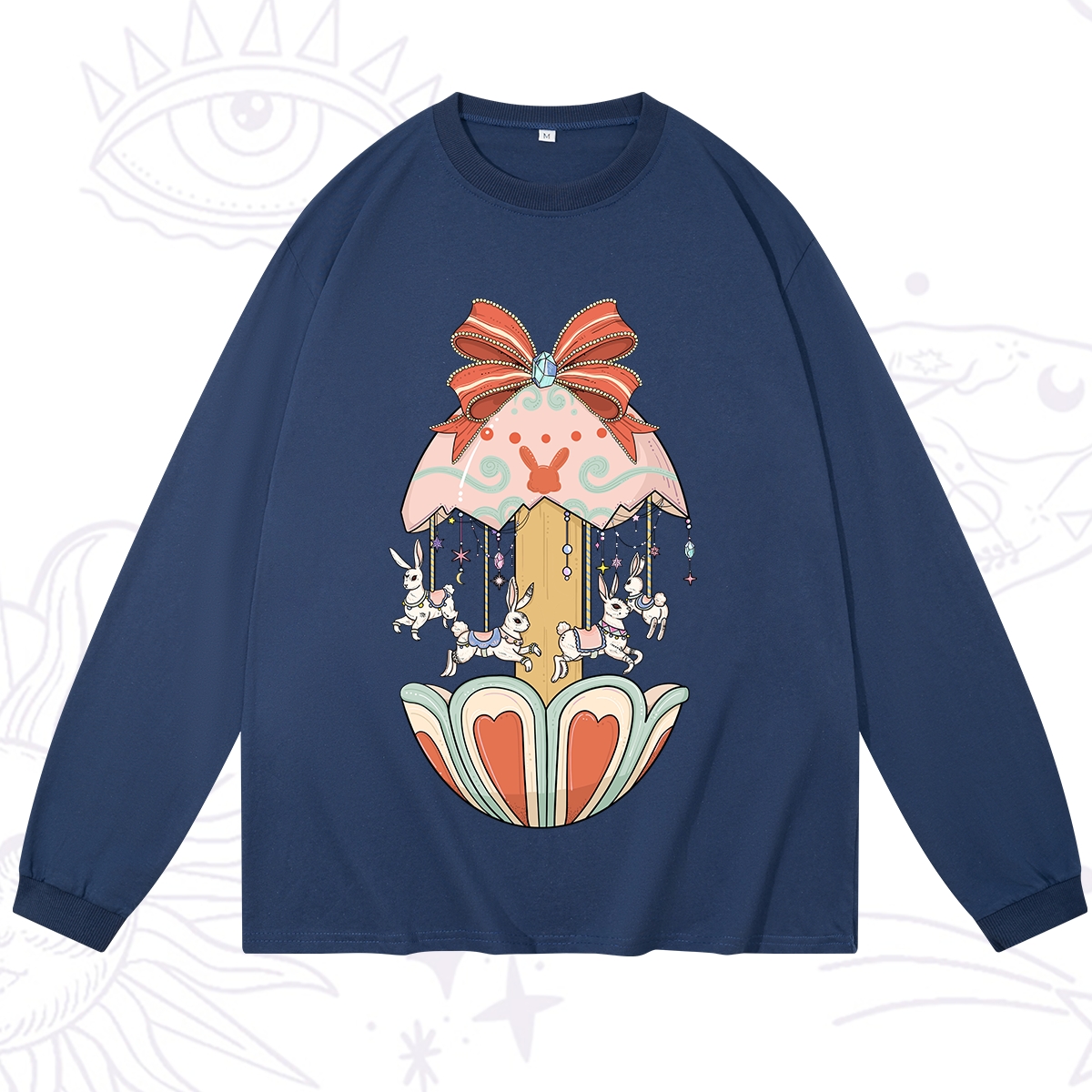 Purplehecate Bunny Carousel Easter Long Sleeve T-Shirt