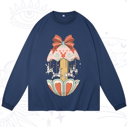 Purplehecate Bunny Carousel Easter Long Sleeve T-Shirt