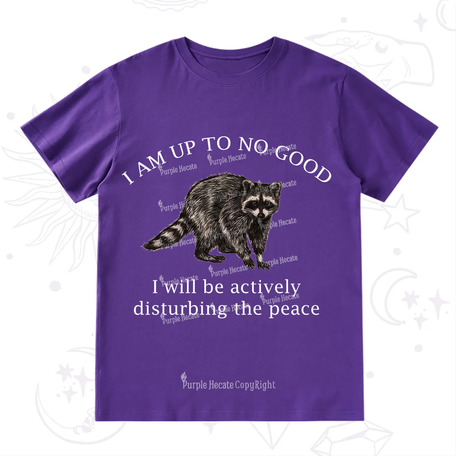 Purplehecate Trash Raccoon Backyard Wildlife T-Shirt