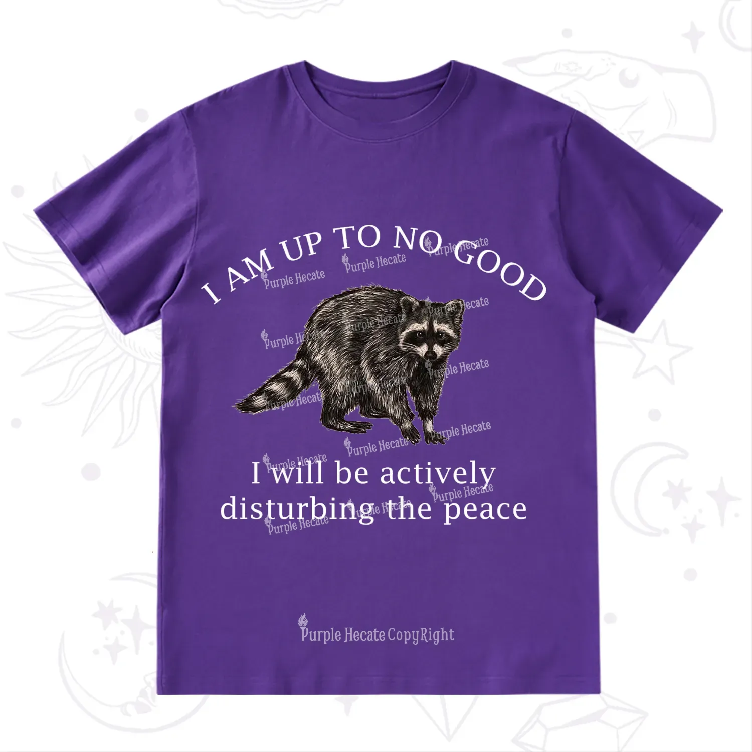 Purplehecate Trash Raccoon Backyard Wildlife T-Shirt