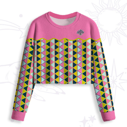 Purplehecate Enchanted Prism Eye Crop Fuzzy Ugly Sweatshirt