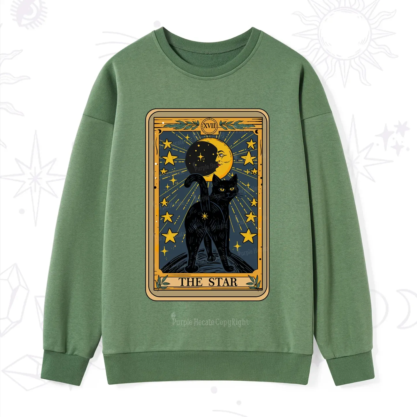 Purplehecate The Star Tarot Cat Sweatshirt