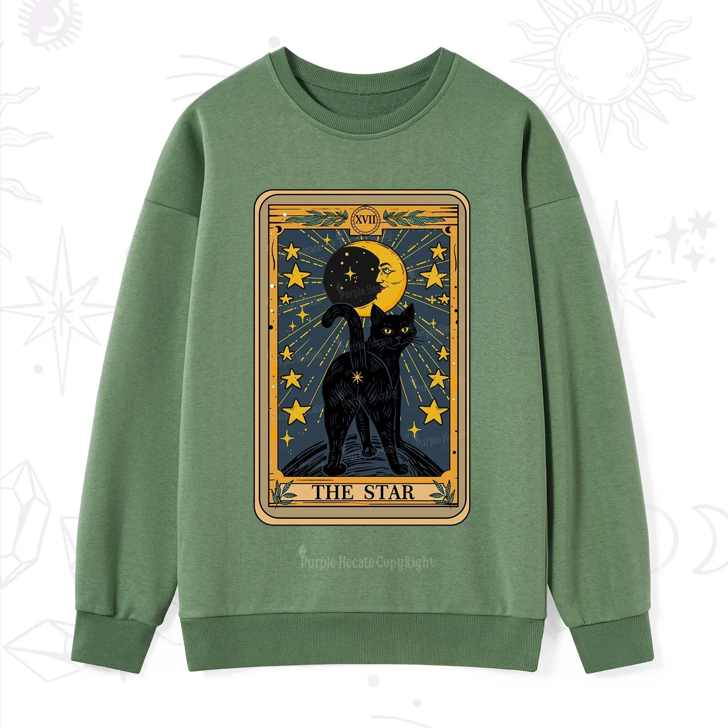 Purplehecate The Star Tarot Cat Sweatshirt