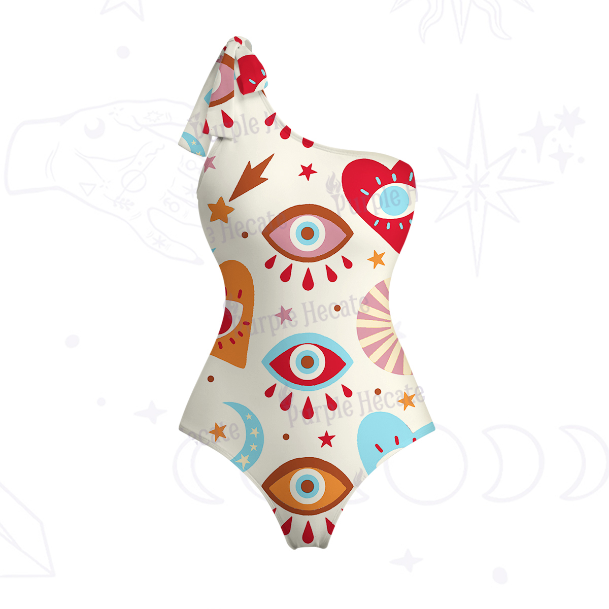 Purplehecate The Enchanted Eye of Love One-Shoulder One-Piece Swimsuit