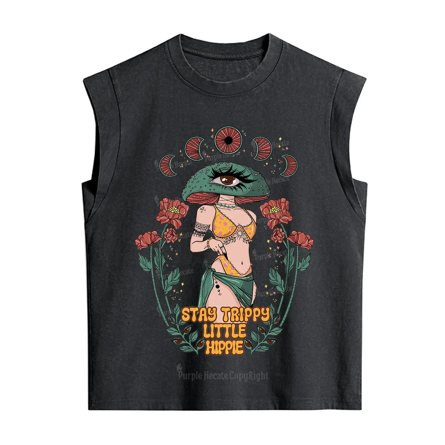 Purplehecate Stay Trippy Little Hippie Vintage Washed Tank