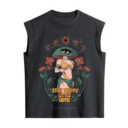 Purplehecate Stay Trippy Little Hippie Vintage Washed Tank