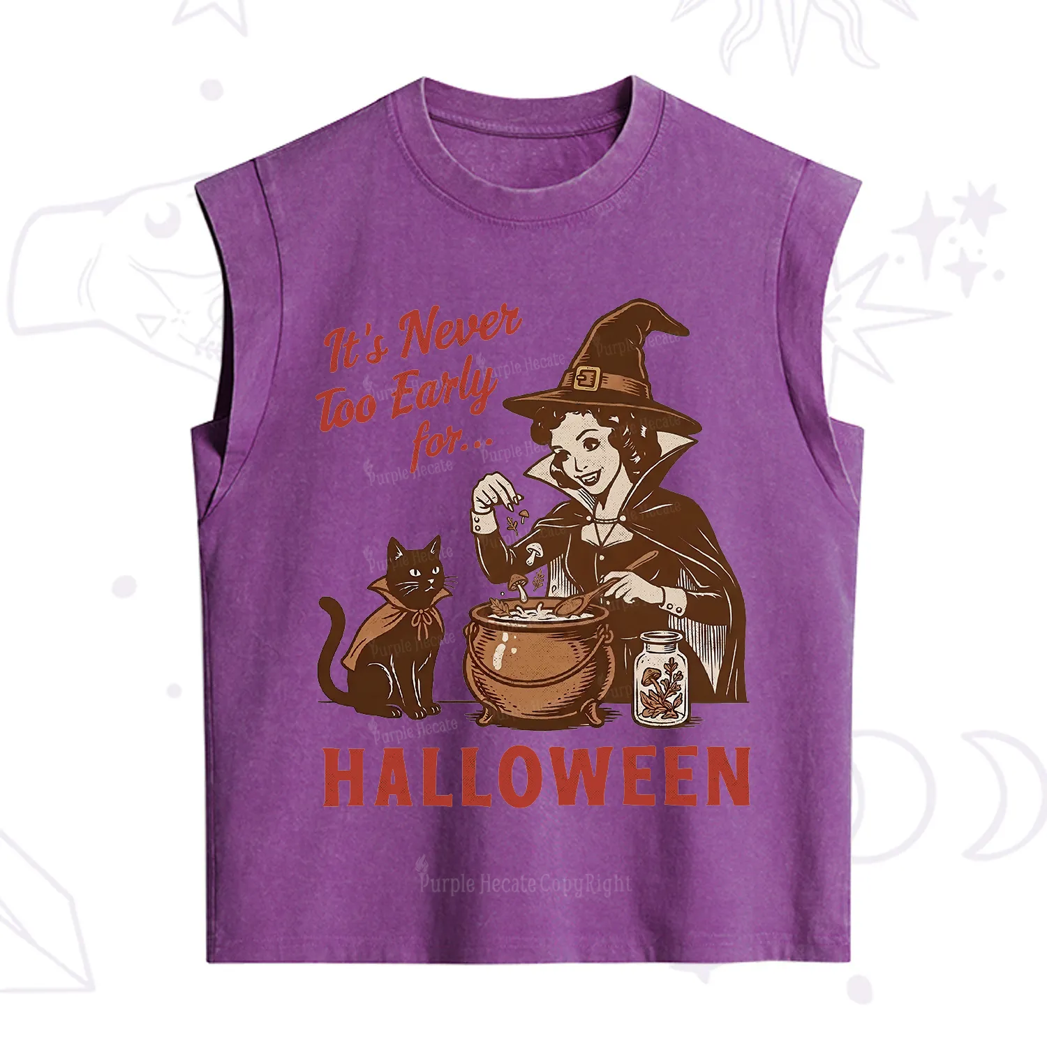 Purplehecate Never too Early for Halloween Vintage Washed Tank
