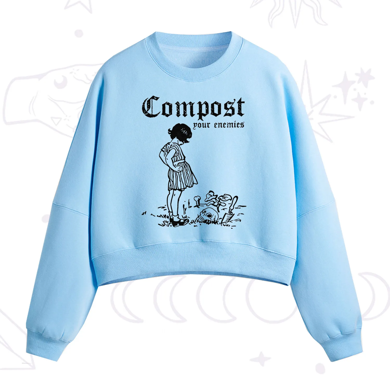 Purplehecate Compost Your Enemies Fleece Cropped Sweatshirt