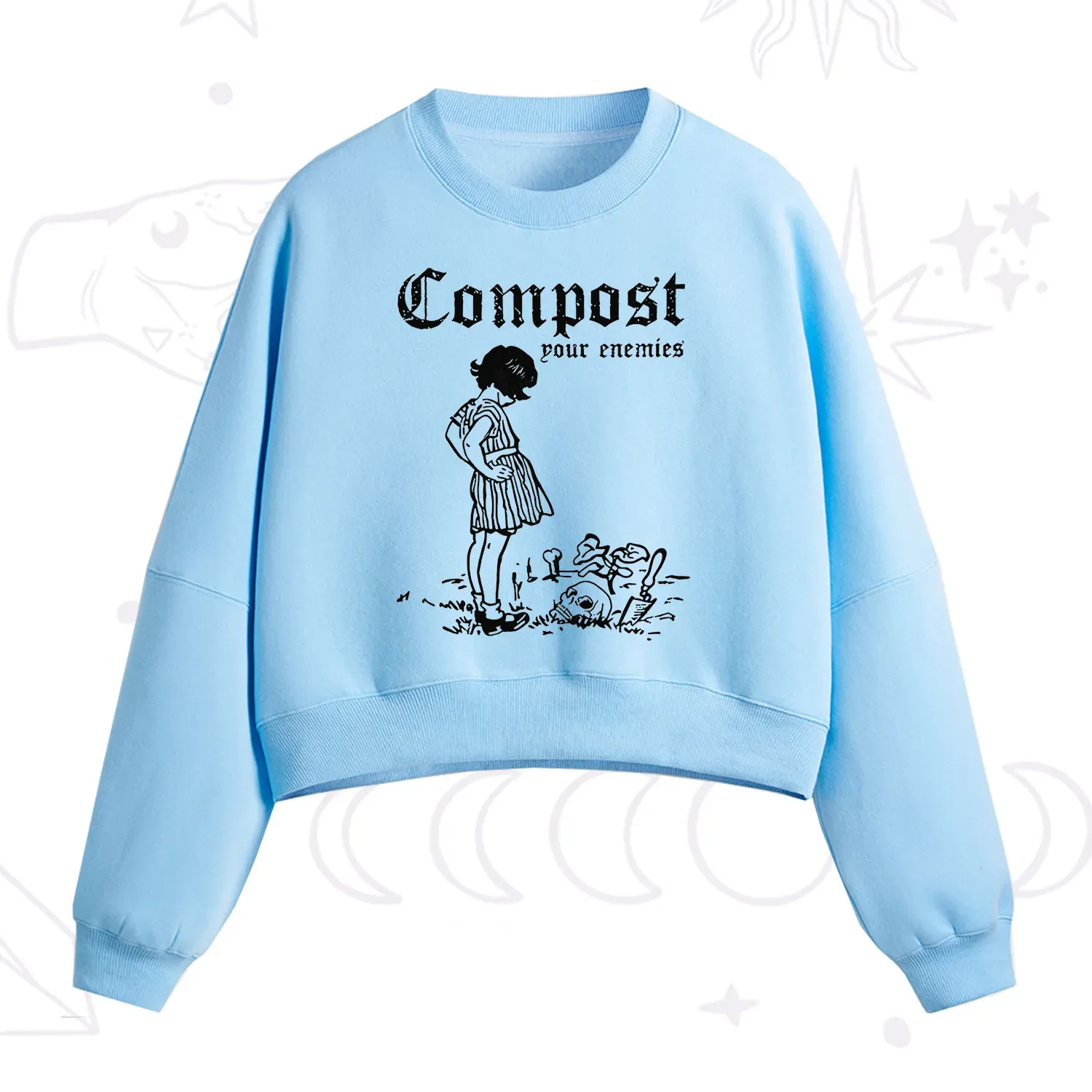 Purplehecate Compost Your Enemies Fleece Cropped Sweatshirt