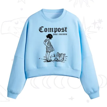 Purplehecate Compost Your Enemies Fleece Cropped Sweatshirt