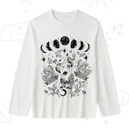 Purplehecate Reach For The Moon Slub Long Sleeve T-Shirt