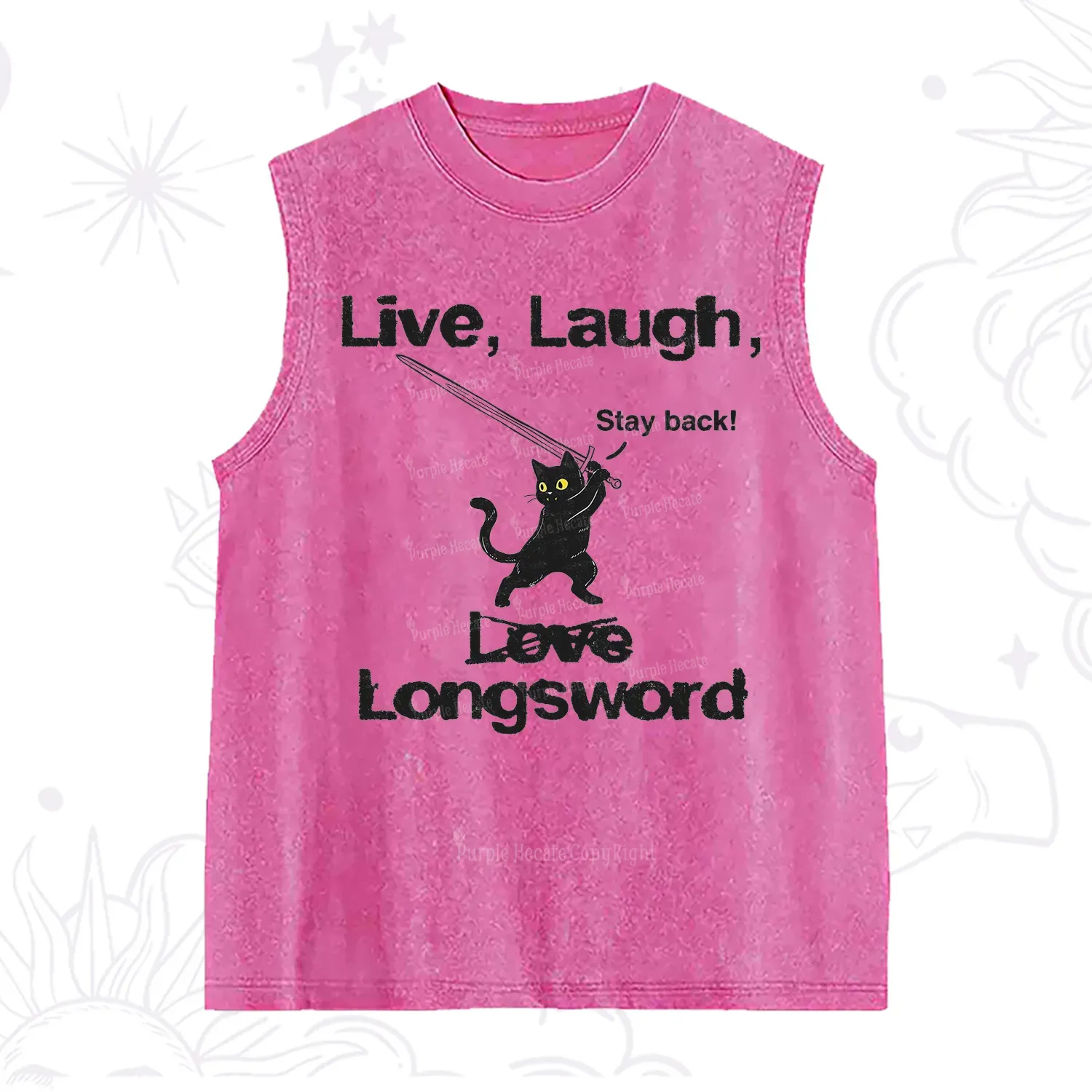 Purplehecate Live Laugh Love Longsword Washed Tank