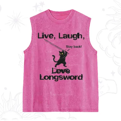 Purplehecate Live Laugh Love Longsword Washed Tank