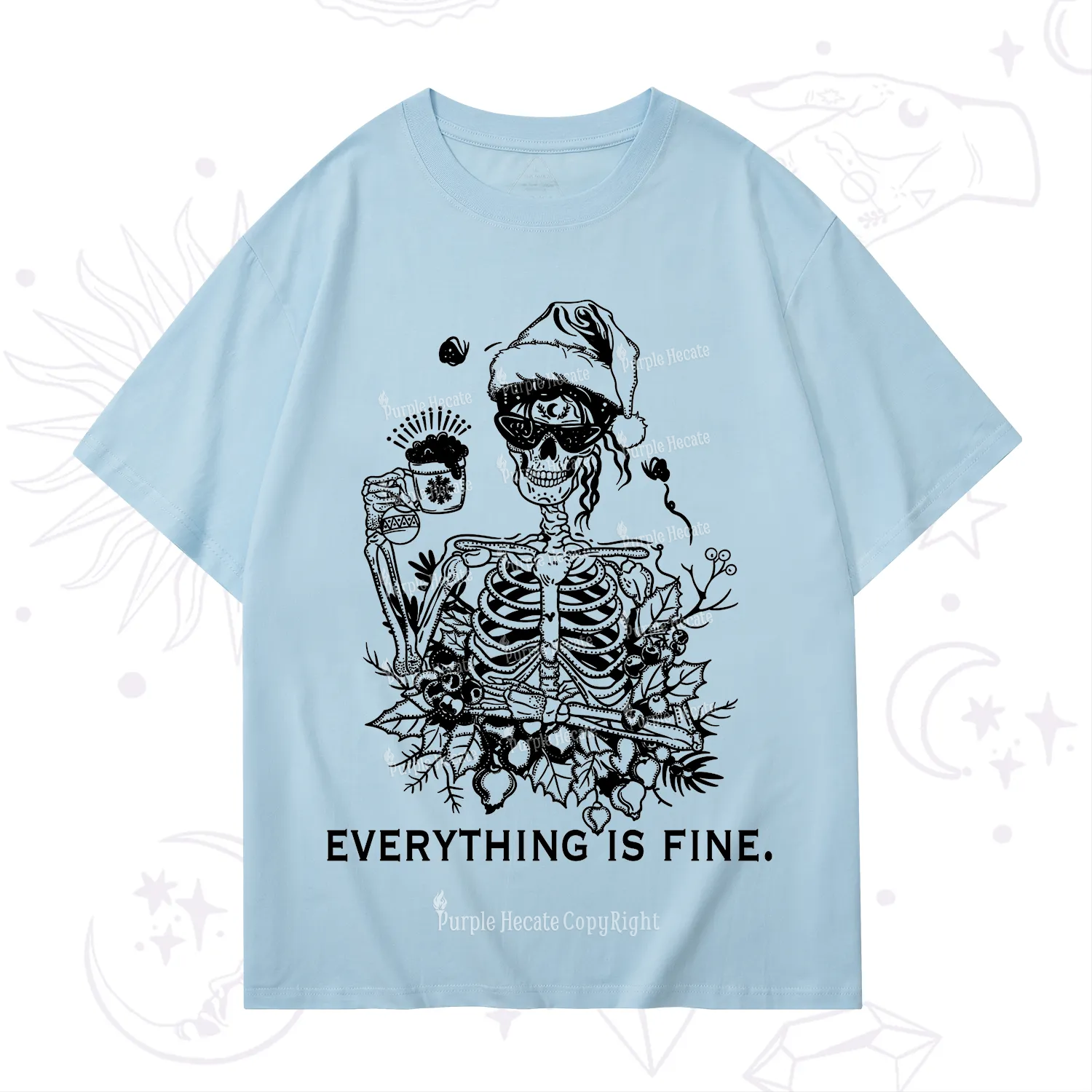 Purplehecate Everything Is Fine Christmas T-Shirt