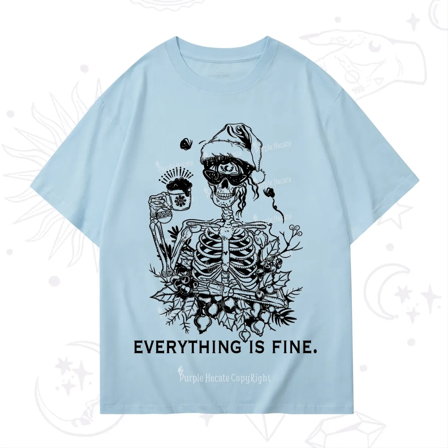 Purplehecate Everything Is Fine Christmas T-Shirt