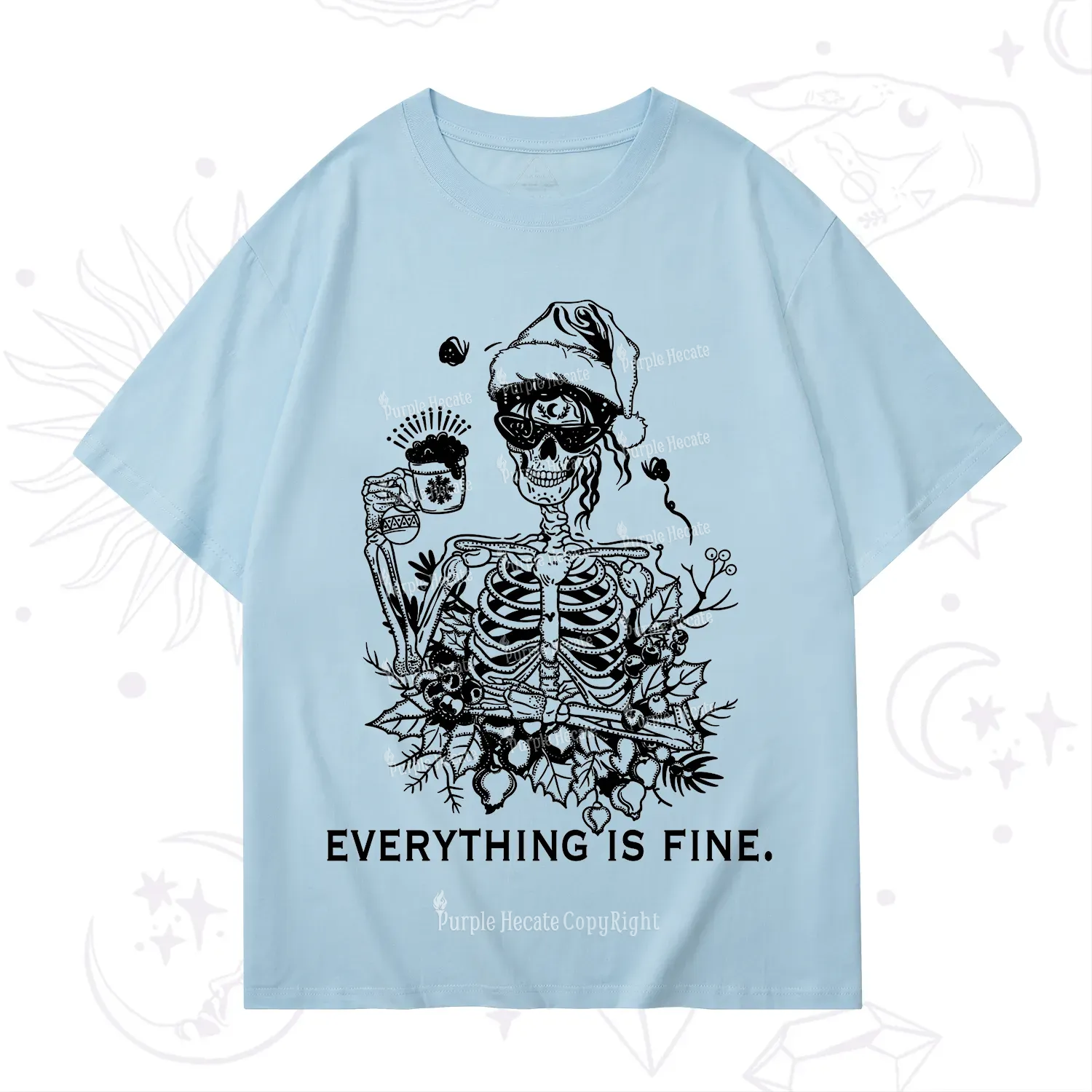 Purplehecate Everything Is Fine Christmas T-Shirt