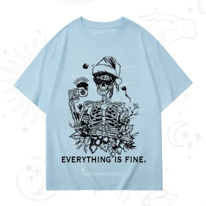 Purplehecate Everything Is Fine Christmas T-Shirt