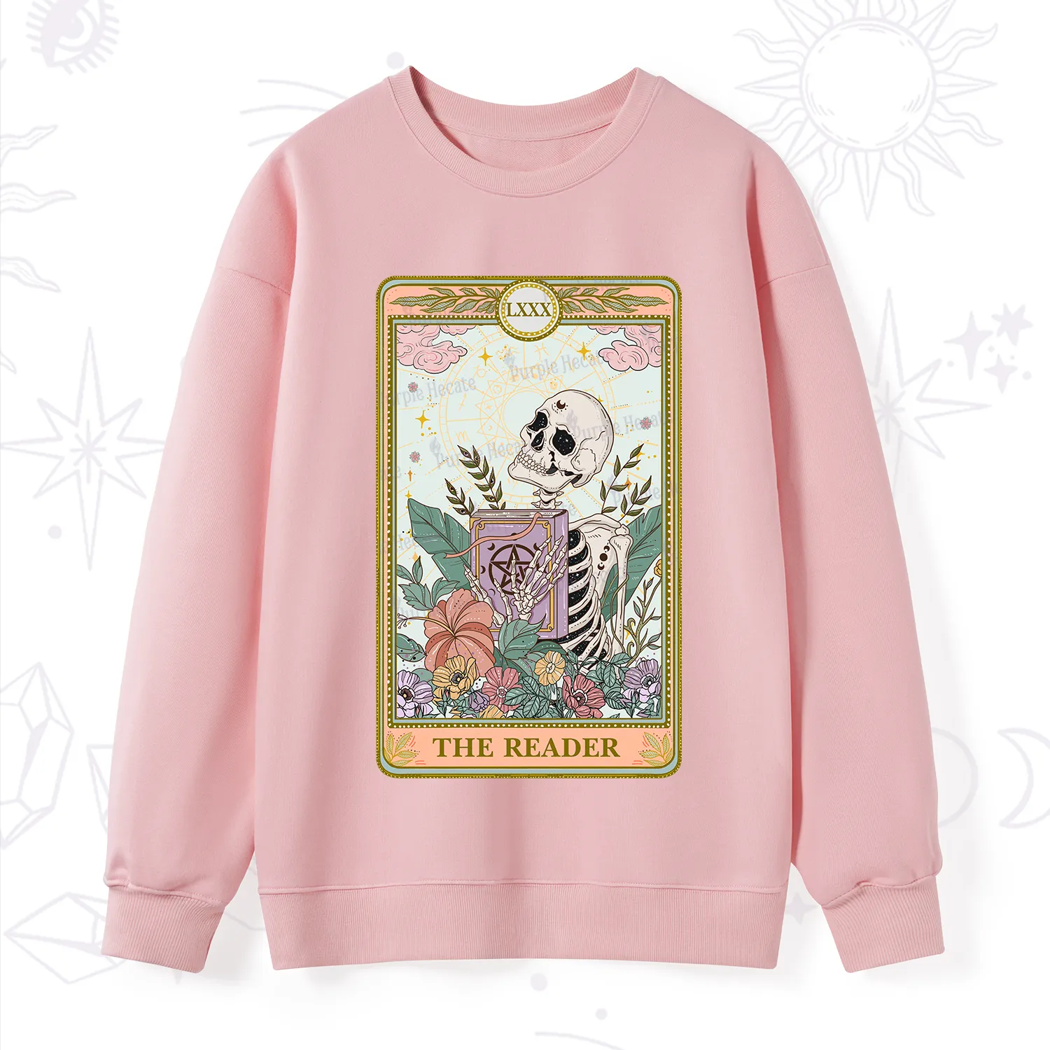 Purplehecate The Reader Occult Tarot Skeleton Sweatshirt