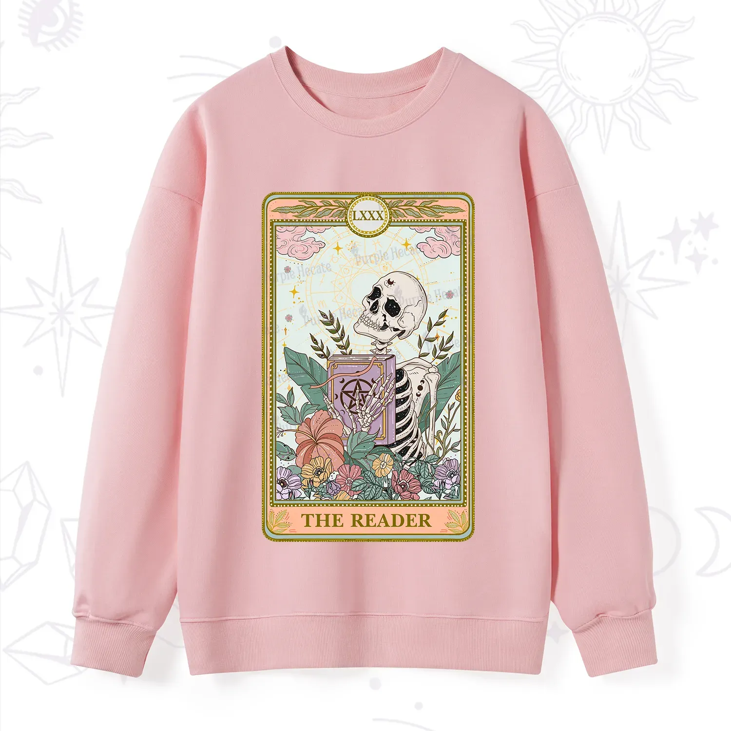 Purplehecate The Reader Occult Tarot Skeleton Sweatshirt